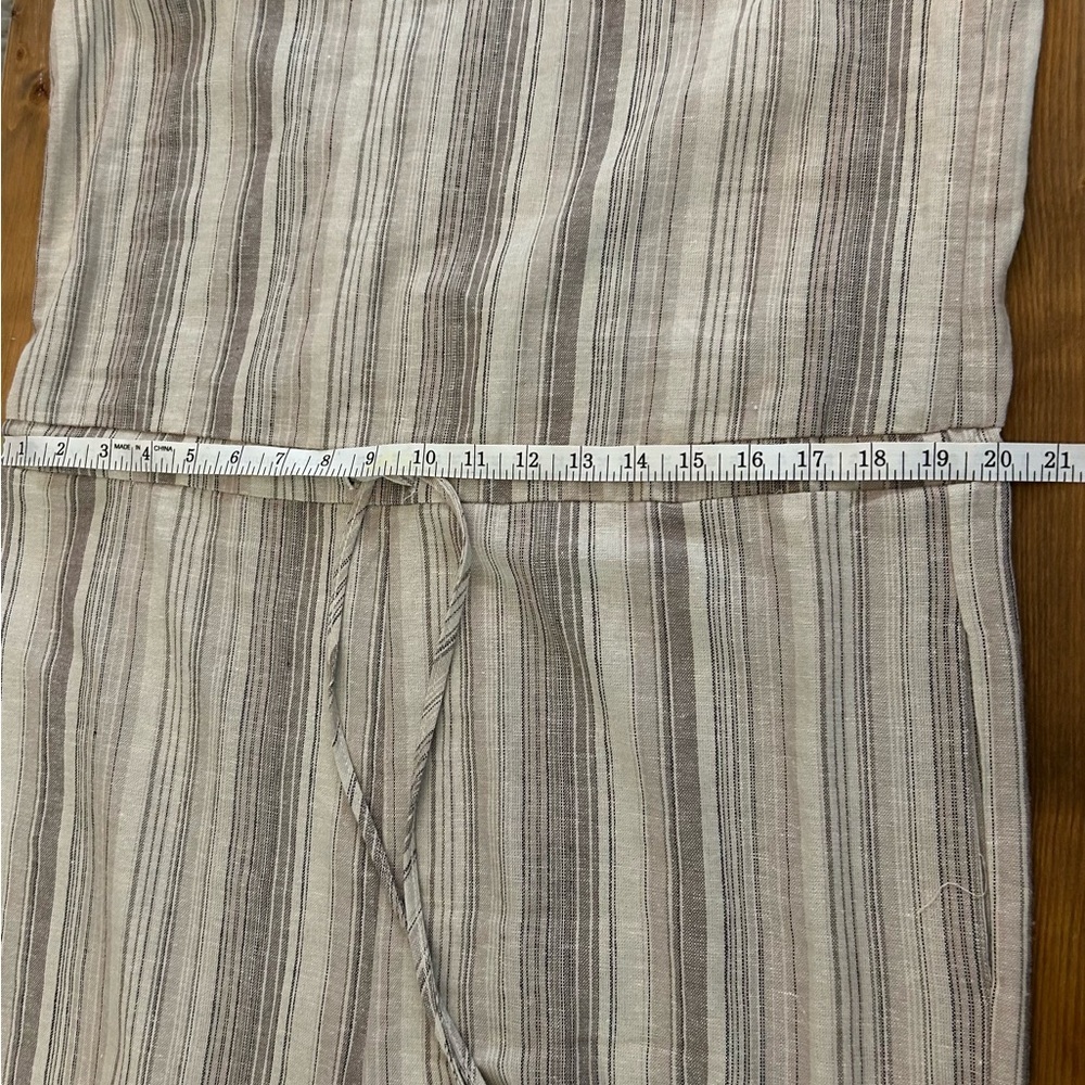 Anthropologie DREW Boho Lagen Look Linen Blend Striped Jumpsuit Size L - Picture 11 of 14